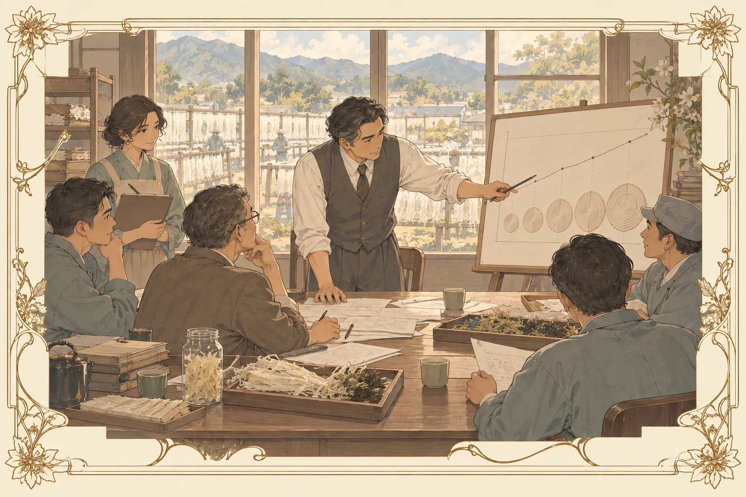 伊那食品工業の場面イラスト