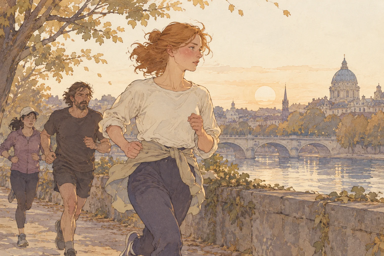 Marathon scene illustration