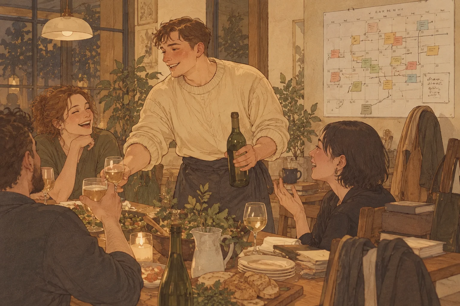 Ilustración de escena de llenado de calor.