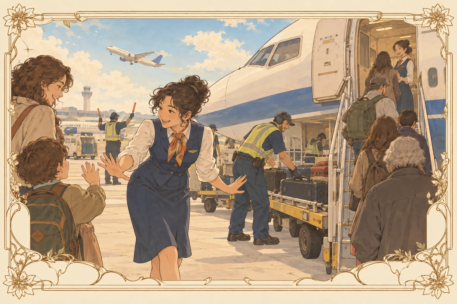 サウスウエスト航空の場面イラスト
