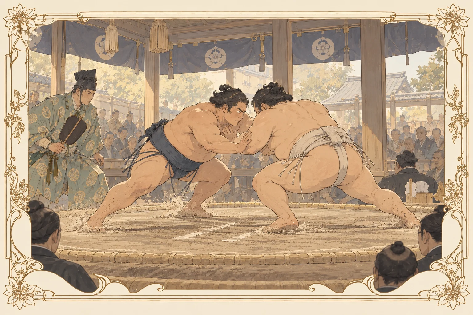 相撲の場面イラスト