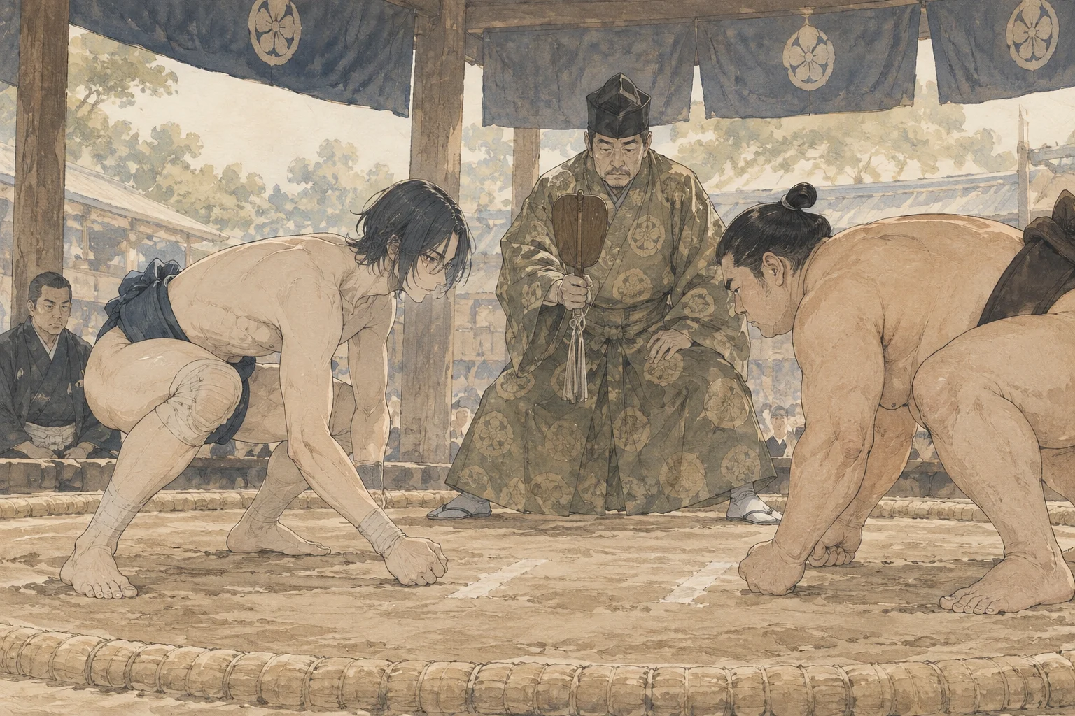 Sumo scene illustration