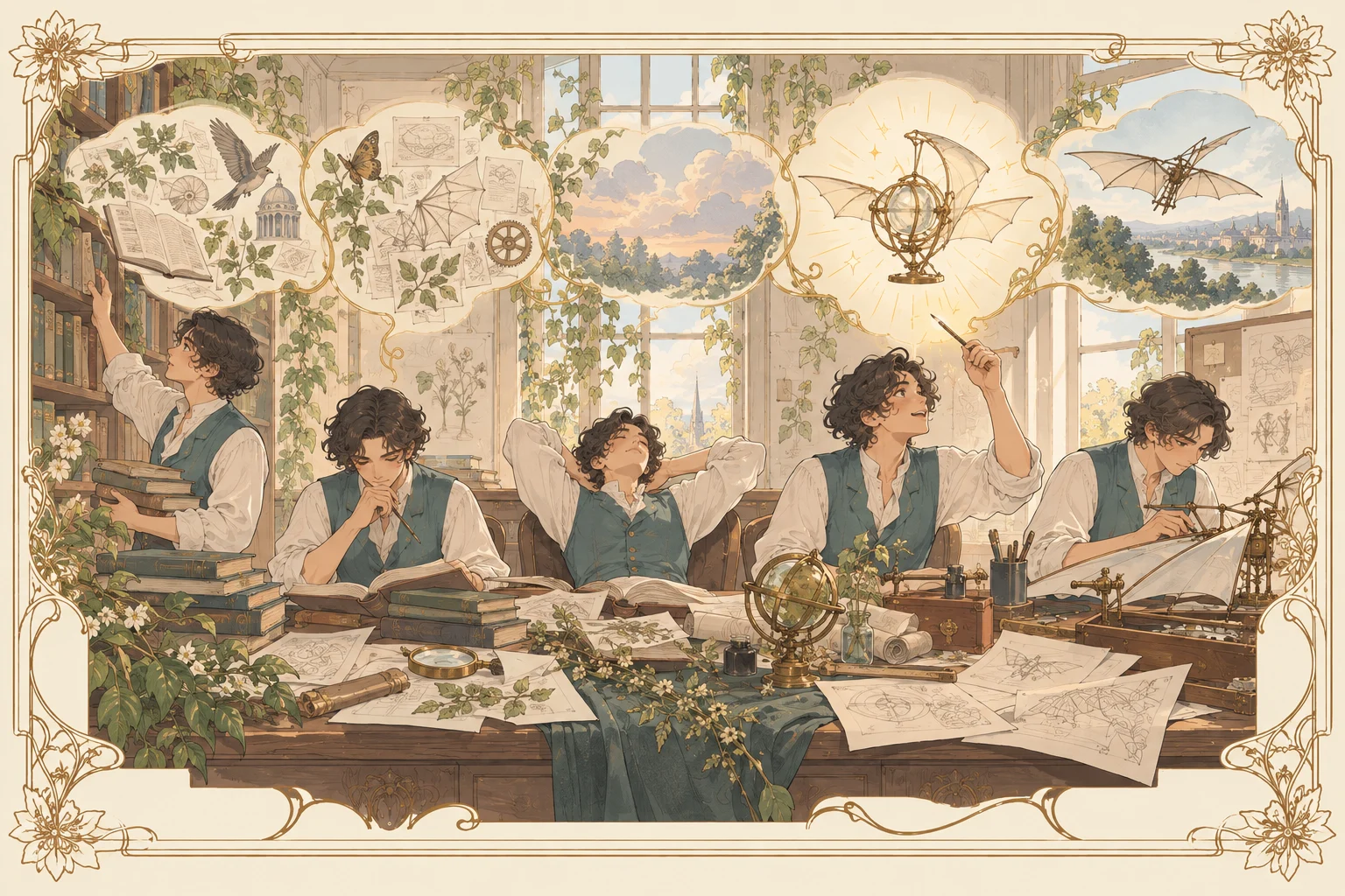 アイデアのつくり方の場面イラスト