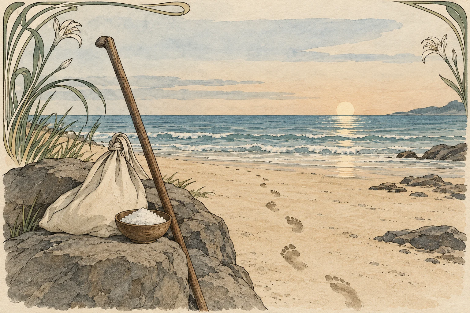 Salt march scene illustration