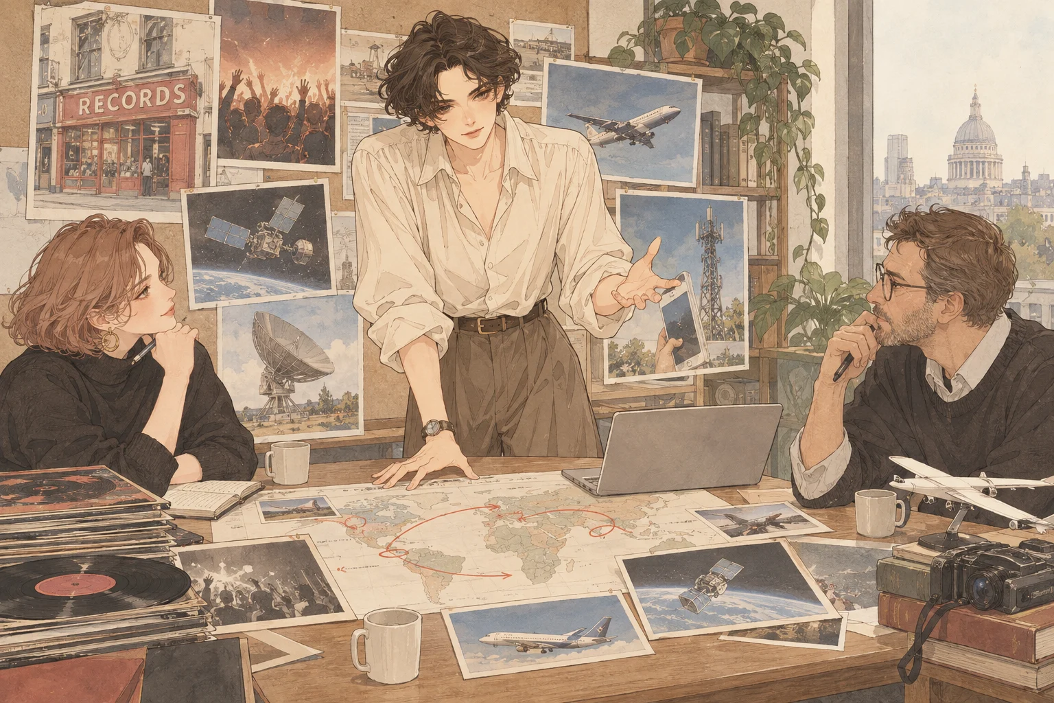 Virgin group scene illustration