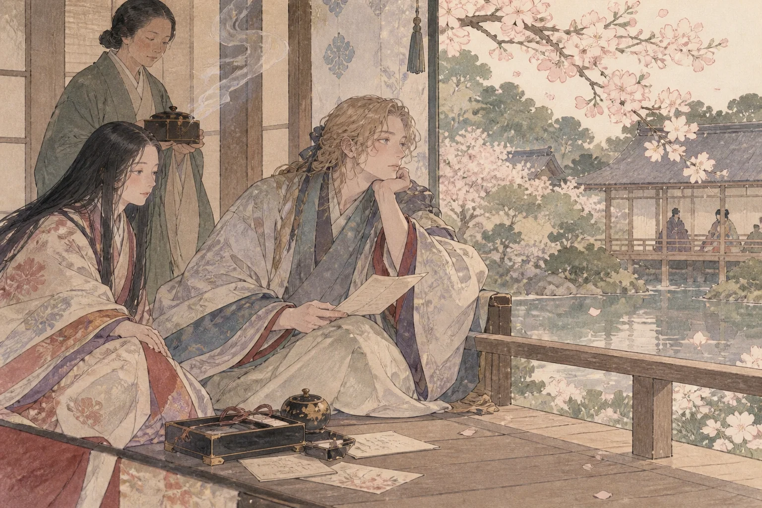源氏物語の場面イラスト