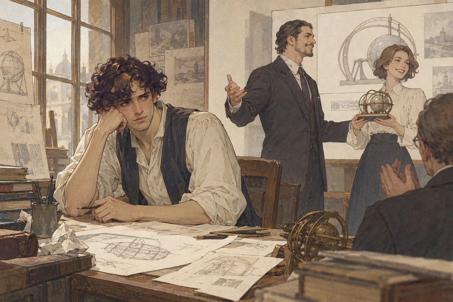 Scene illustration of the idea not returning to me
