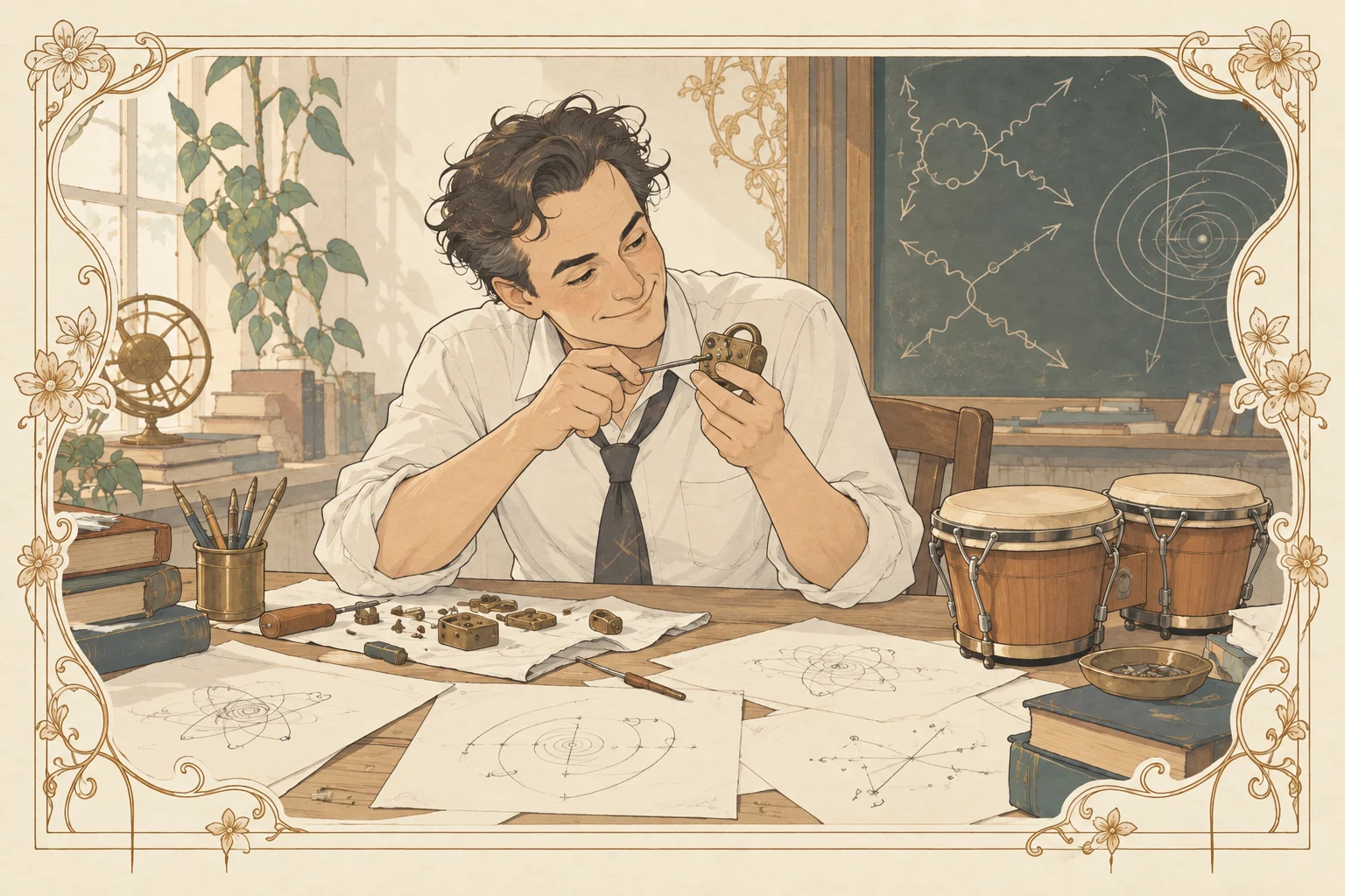 ご冗談でしょう、ファインマンさんの場面イラスト