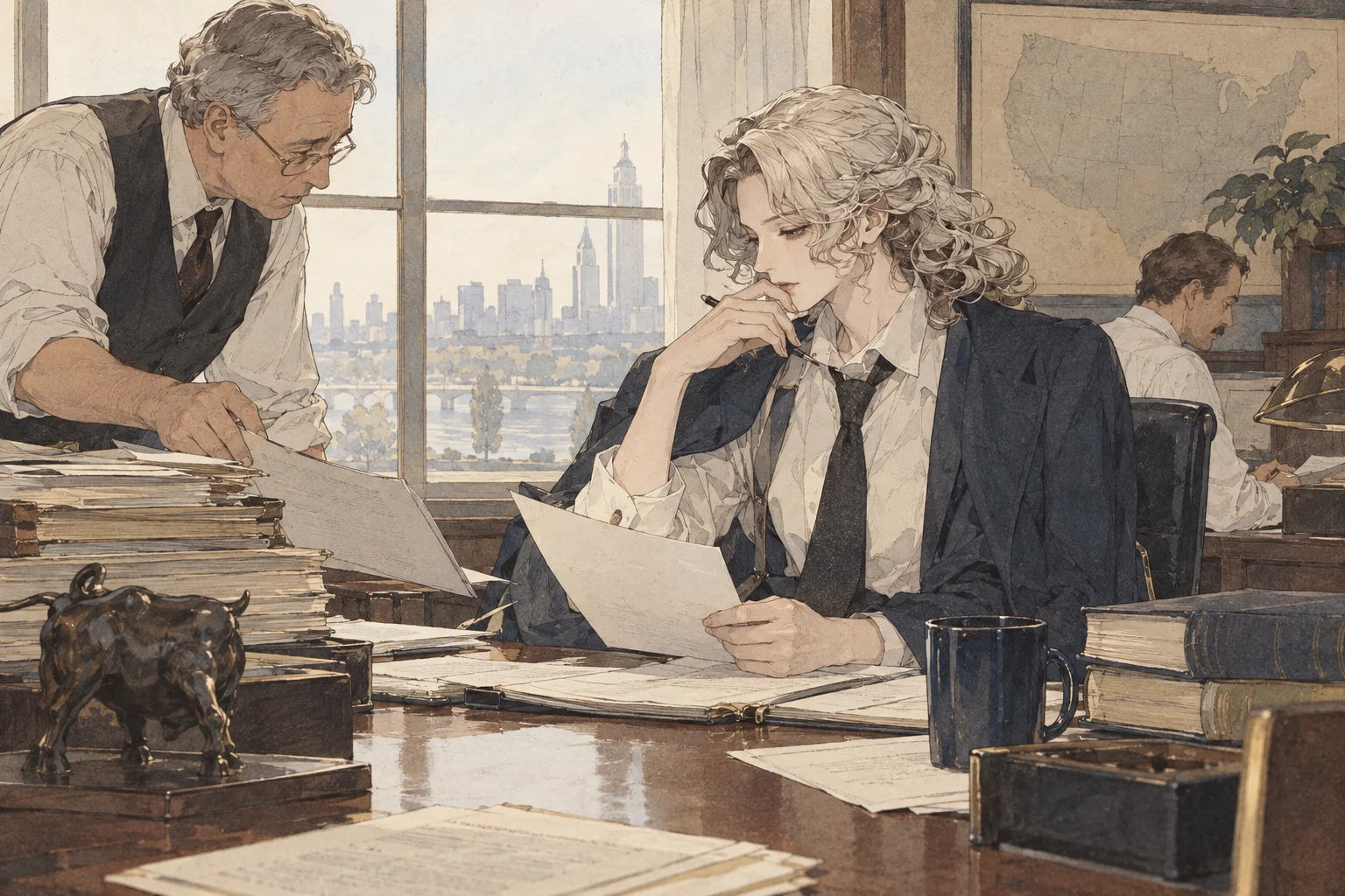 Berkshire Hathaway scene illustration