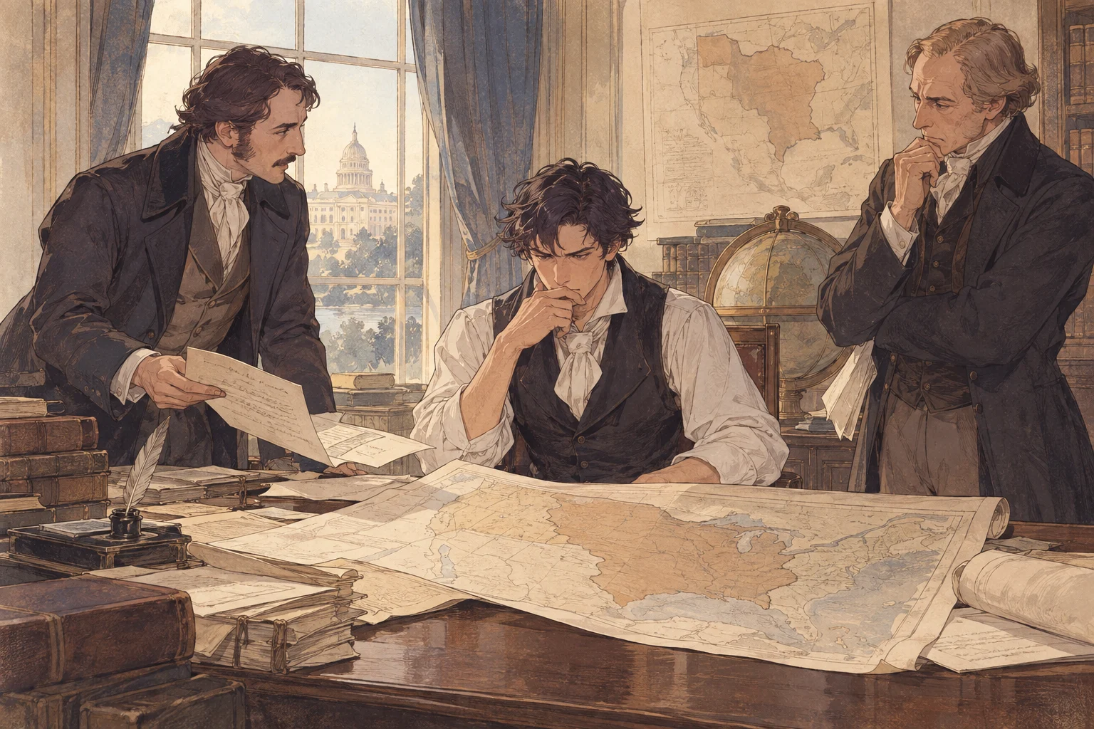 Louisiana purchase scene illustration