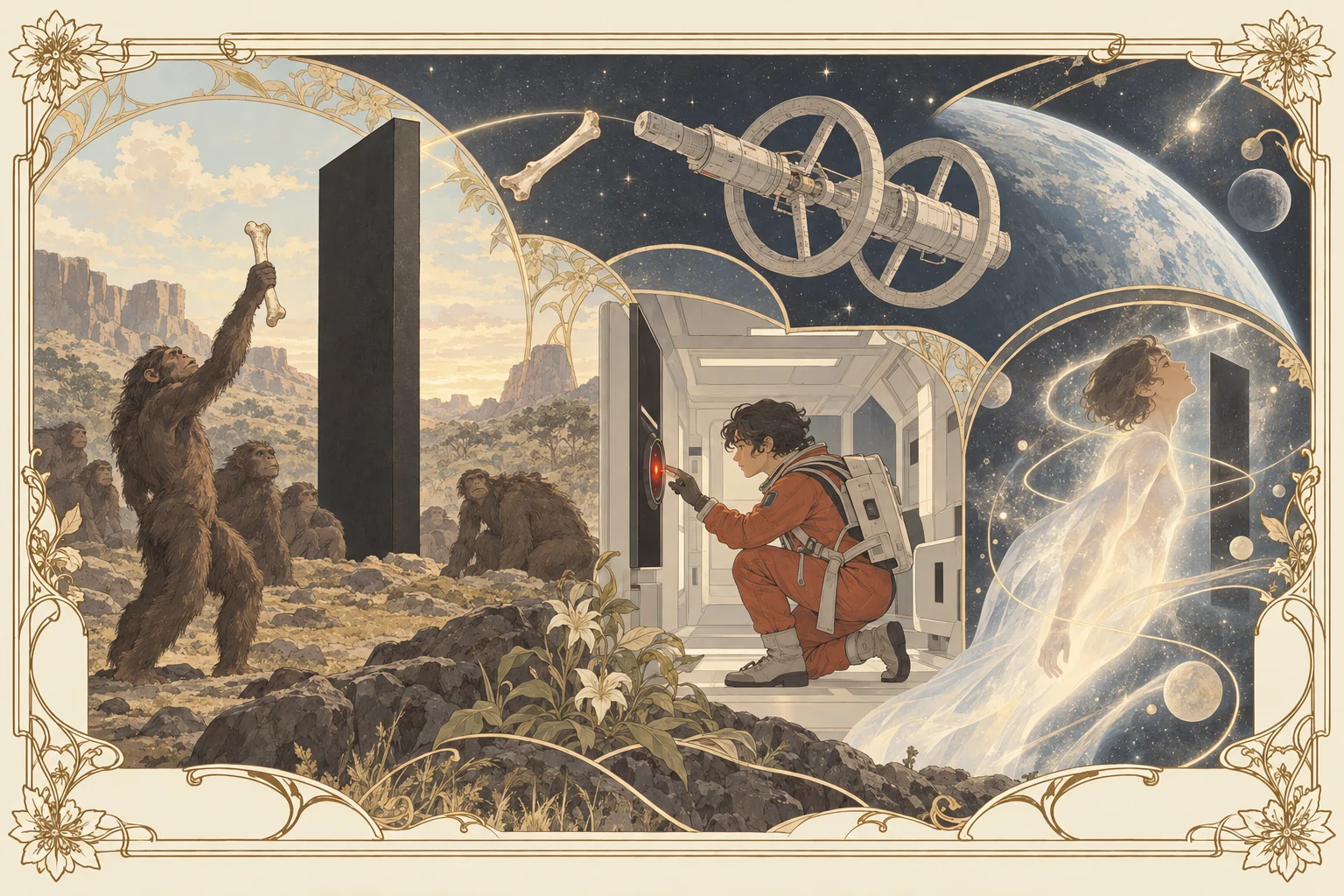 2001年宇宙の旅の場面イラスト