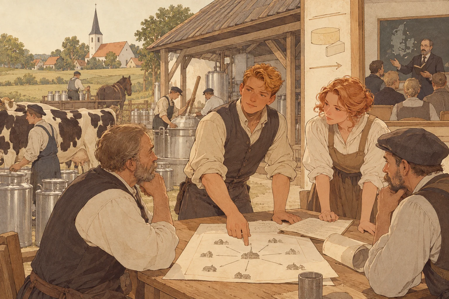 Scene illustration of rural cooperativeization