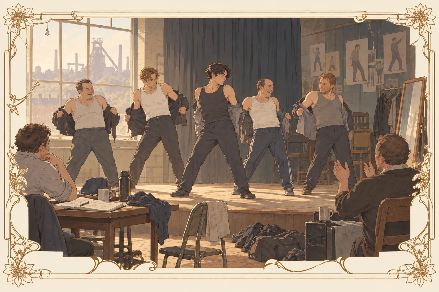 フル・モンティの場面イラスト