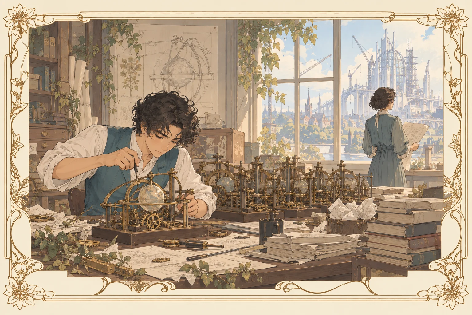 回すことで考えないの場面イラスト