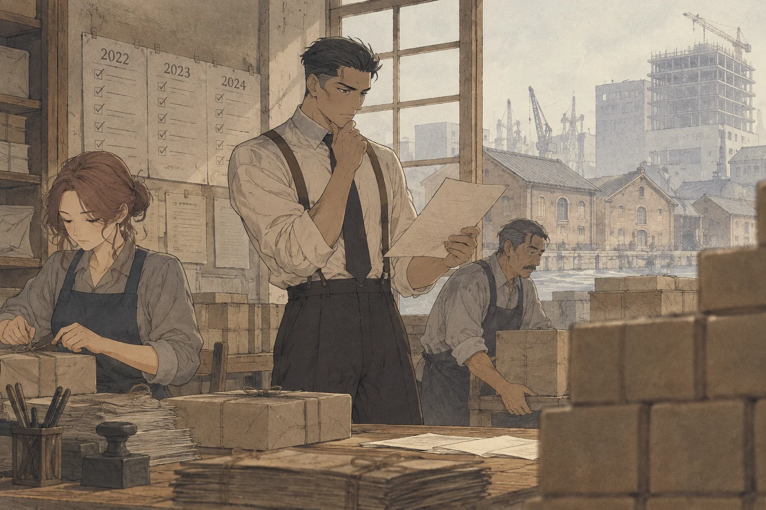 Ilustración de escena de No pienses girando