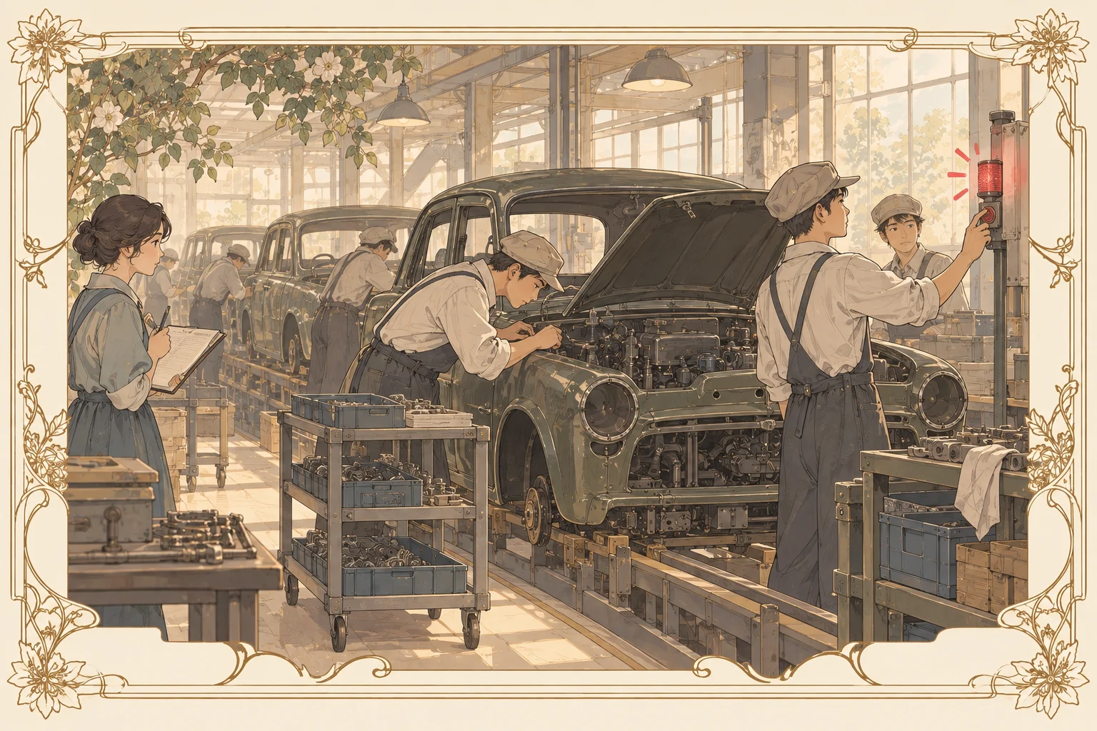 トヨタ自動車の場面イラスト