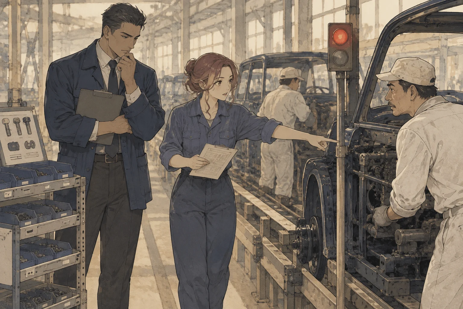 Toyota car scene illustration
