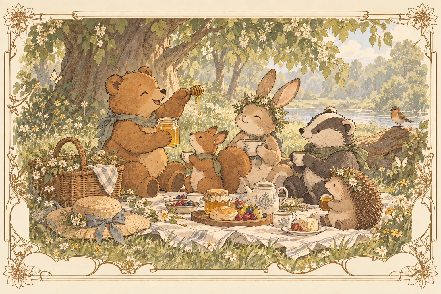 クマのプーさんの場面イラスト