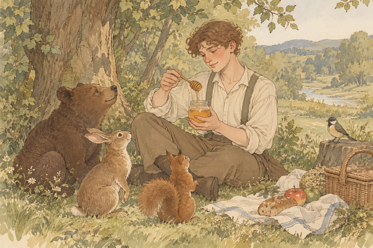 クマのプーさんの場面イラスト
