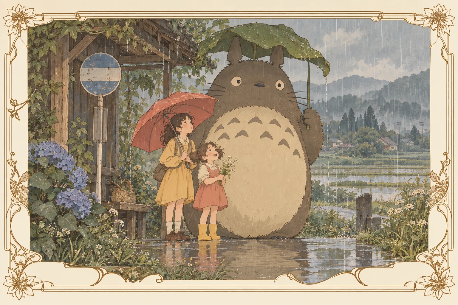となりのトトロの場面イラスト