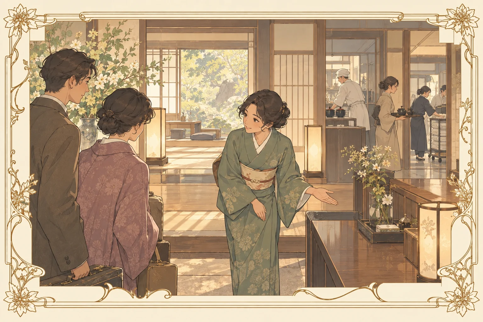 加賀屋の場面イラスト