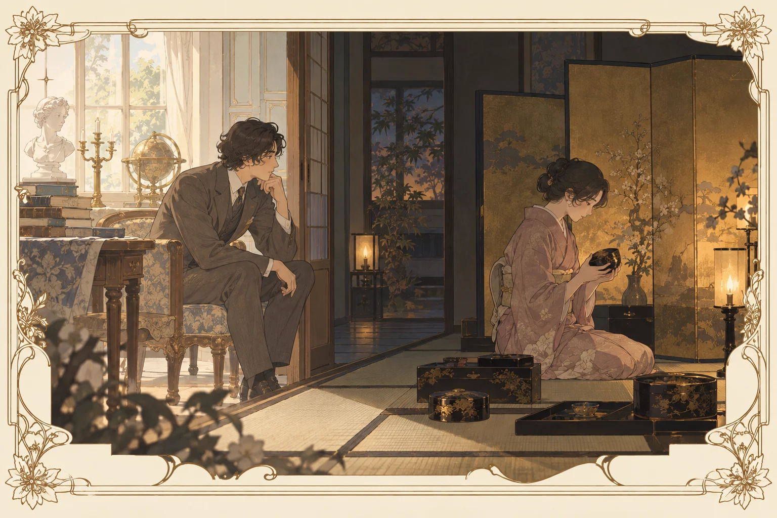陰翳礼讃の場面イラスト