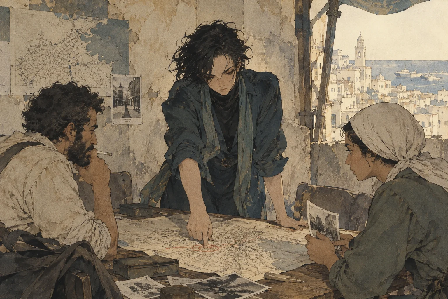 アルジェの戦いの場面イラスト
