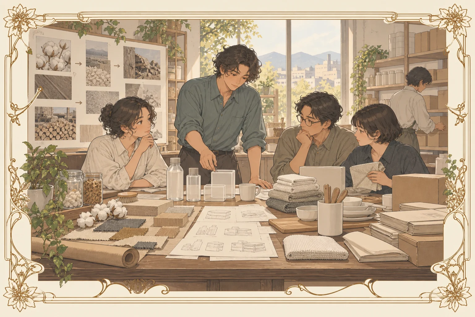 無印良品の場面イラスト