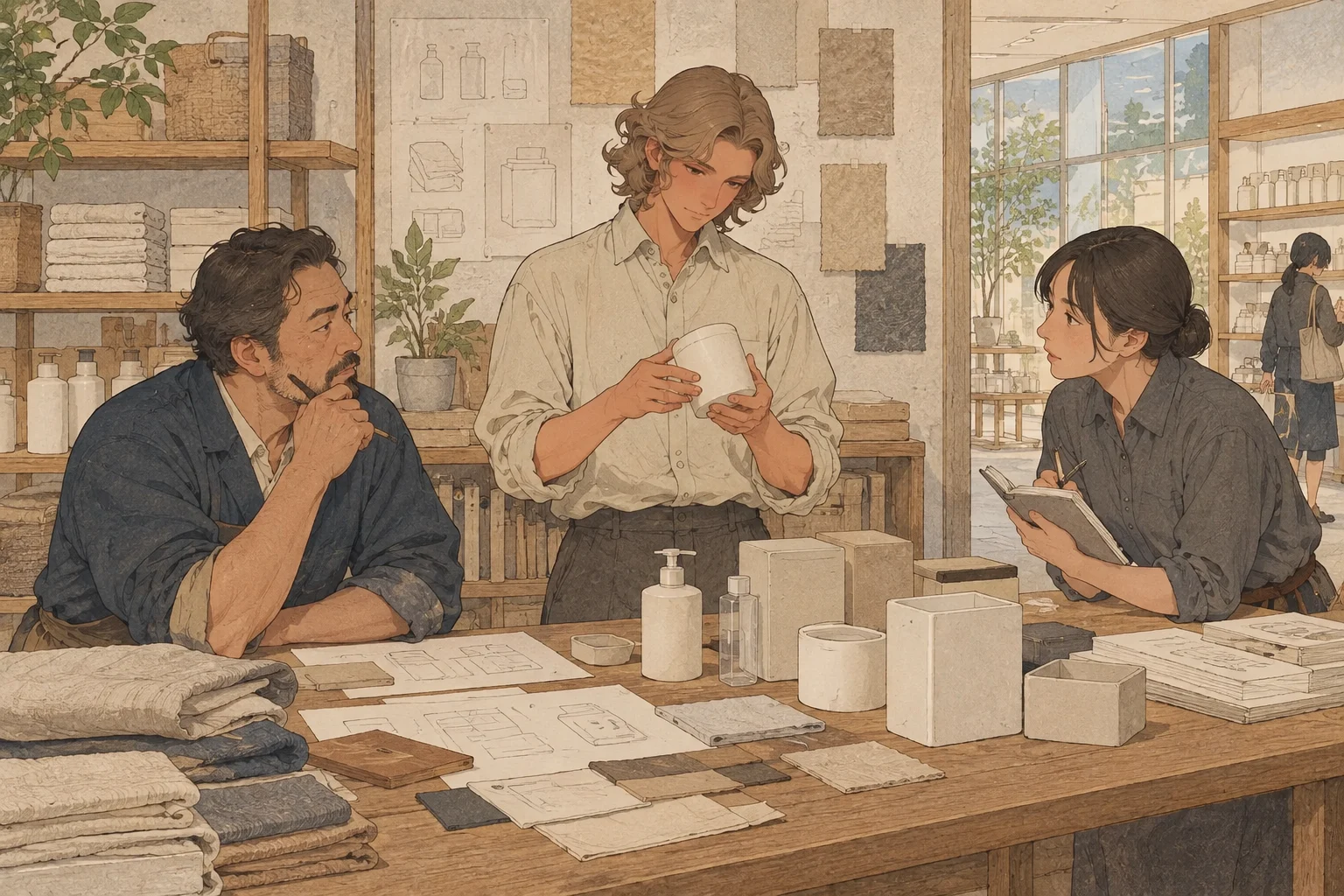 Muji scene illustration
